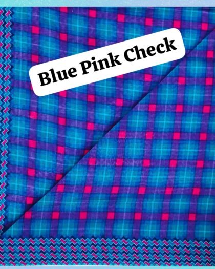 Blue Pink Check - Funky Khaddar 39"